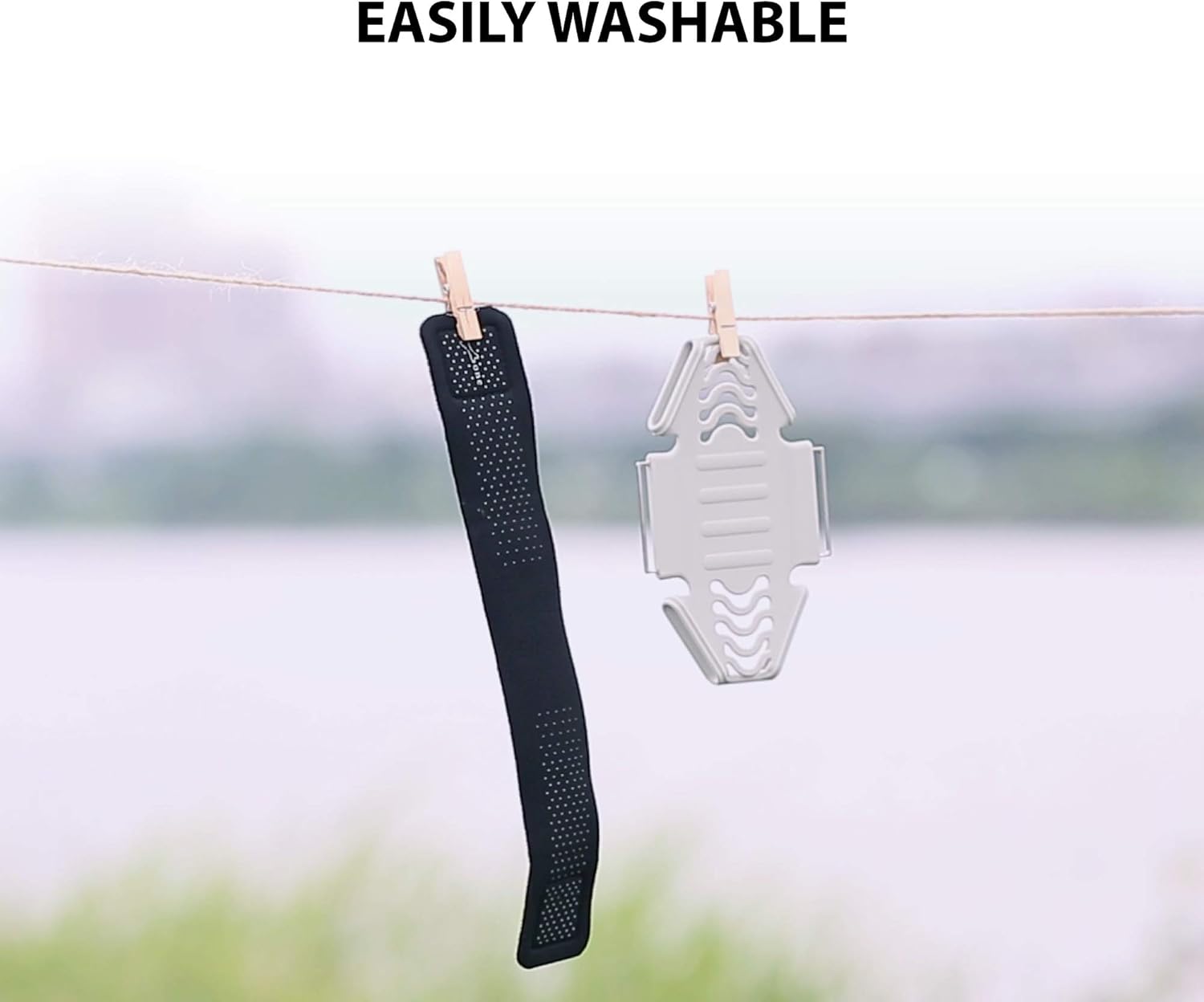 BONE Run Tie, Running Cell Phone Holder, Skin-Friendly & Washable Silicone Sport Armband, Universal Workout Phone Carrier Compatible with Most Smartphone (Luminous - Size S/Arm Size 7.9-9.8'')