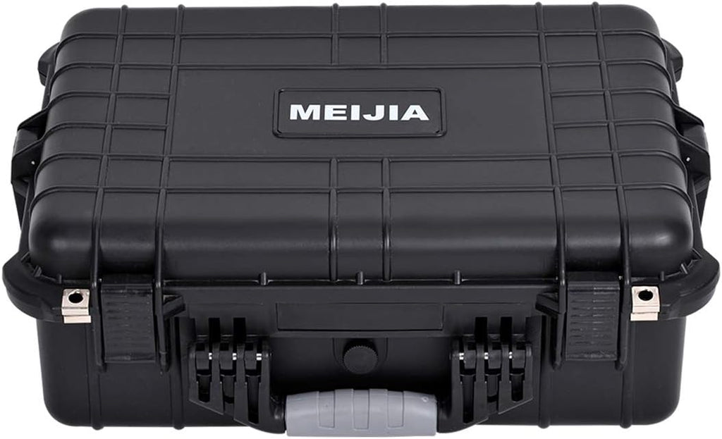 MEIJIA Portable Waterproof Protective Case,Hard Camera Case,Customized Fit Foam Inserted, Elegant Black,Fit for Camera, Equipments, Lens,Drones(Black)