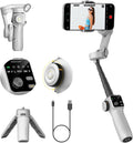 Gimbal Stabilizer for iPhone & Android, 3-Axis Phone Gimbal with OLED Screen, 7.8" Extendable Rod, Face & Gesture Tracking, Ideal for Vlogging, Travel & Video Recording-Smart V8 White