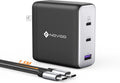 100W USB C Charger, 120W MacBook Pro Charger, 3-Port GaN Fast Charger with PD3.0, PPS, USB C Charger for MacBook pro & MacBook Air, ipad Air, iPhone 15, iPad, Laptops and All USB C Device