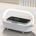 LED Bedside Lamp, Touch Lamps for Bedroom Nightstand MA, 4 in 1 Bedside Table Lamp with Wireless Charger, Portable Bluetooth Speaker, Phone Holder, Dimmable Charging Birthday Gifts for Women (White)
