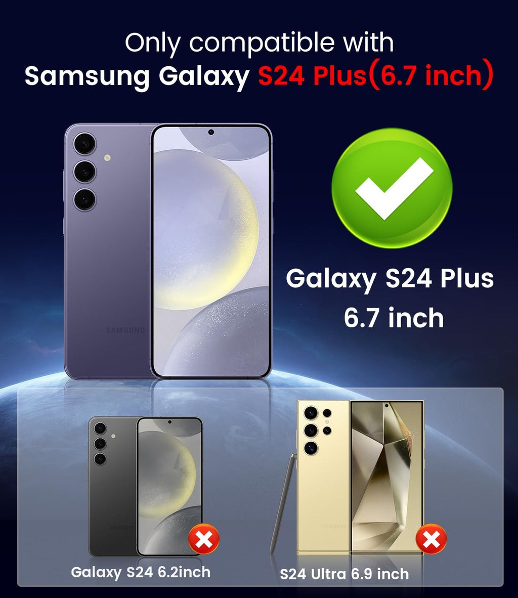 Magnetic for Samsung Galaxy S24 Plus Case [Compatible with MagSafe][Built-in Camera Lens Protector] Slim Soft Silicone Bumper Shockproof Metallic Luster Phone Case (Gray)