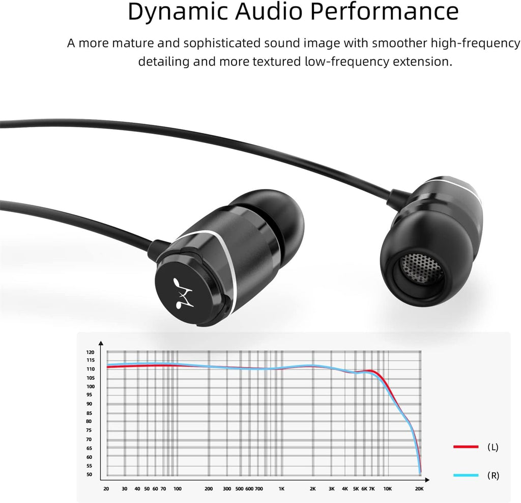 SoundMAGIC E11 Wired Earbuds No Microphone HiFi Stereo Earphones Noise Isolating in Ear Headphones Powerful Bass Tangle Free Cord Black