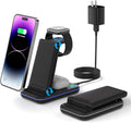 Wireless Charger for iPhone, Foldable 3 in 1 Fast Charging Station/Stand/Multi Charger for iPhone15 14 13 12 11/Xs/XR/X/8, Travel Pad for Apple Watch S8/Ultra/7/6/5/4/3/2/SE, Airpods 2/3/Pro/Pro 2