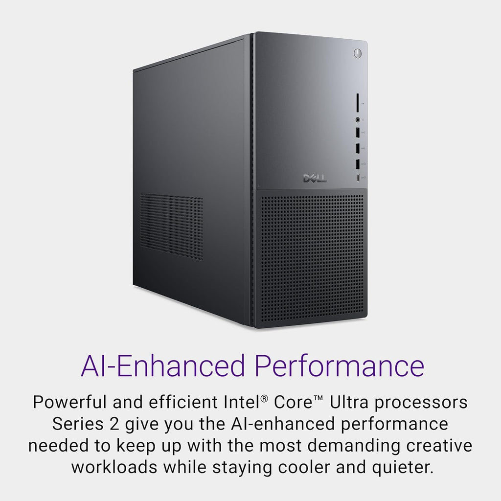 Dell Tower Plus EBT2250 Desktop Computer - Series 2 Intel Core Ultra 9 285 24-Core Processor up to 5.6 GHz, 16GB DDR5 RAM, 4TB NVMe SSD, NVIDIA GeForce RTX 4060 8GB GDDR6, Windows 11 Pro, Graphite