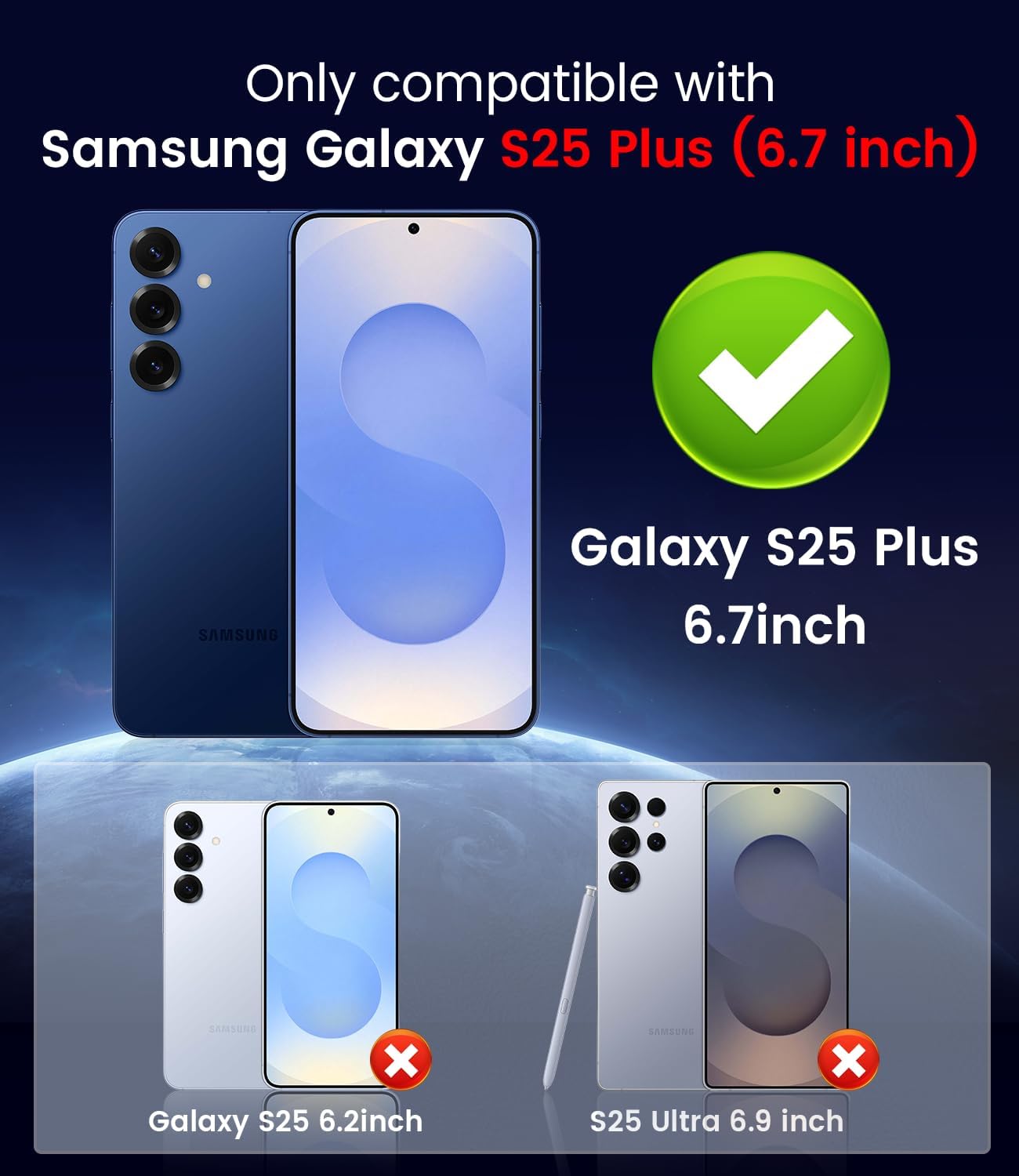 Magnetic for Samsung Galaxy S25 Plus Case [Compatible with MagSafe][Built-in Camera Lens Protector] Slim Soft Silicone Bumper Shockproof Metallic Luster Phone Shell (Black)