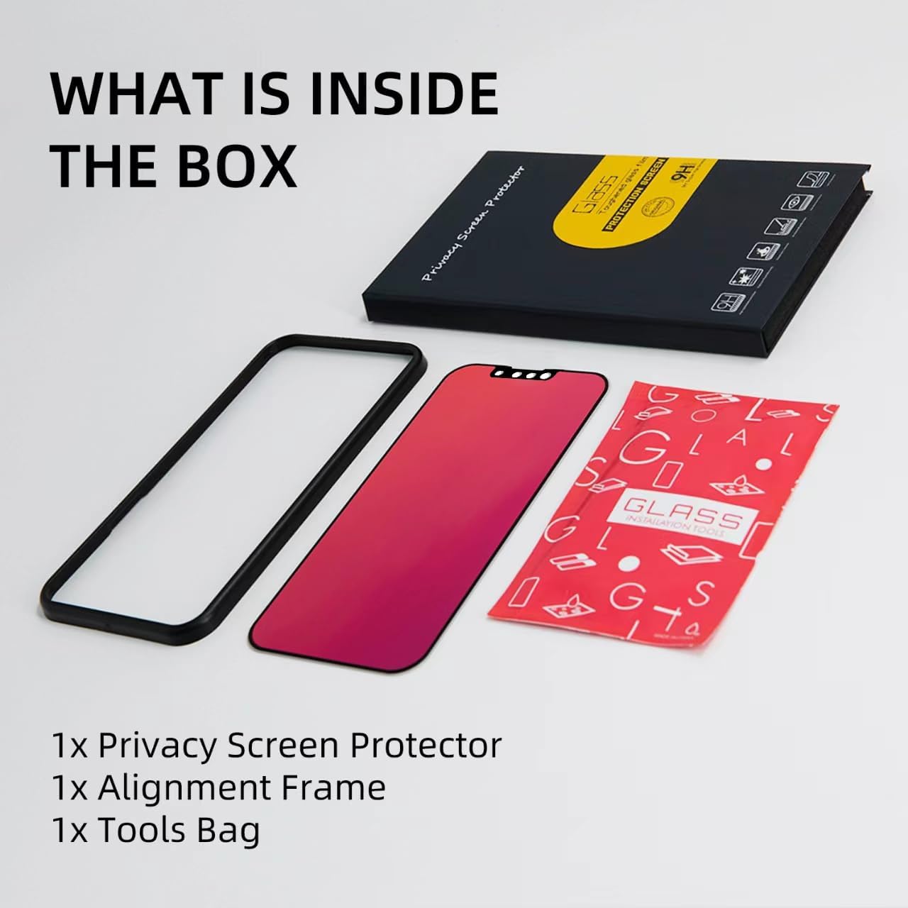EGKimBa Privacy Screen Protector - Compatible with iPhone 16e, 14, 13 and 13 Pro 6.1 inch Gradient Colorful Electroplated Anti-Spy Anti-Blue Light Tempered Glass