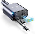 Retractable Car Charger,Super Fast USB Car iPhone Charger,Gifts for Men Women Car Truck Accessories for iPhone 15/14/13/12 Pro Max XR,iPad,Samsung,Pixel