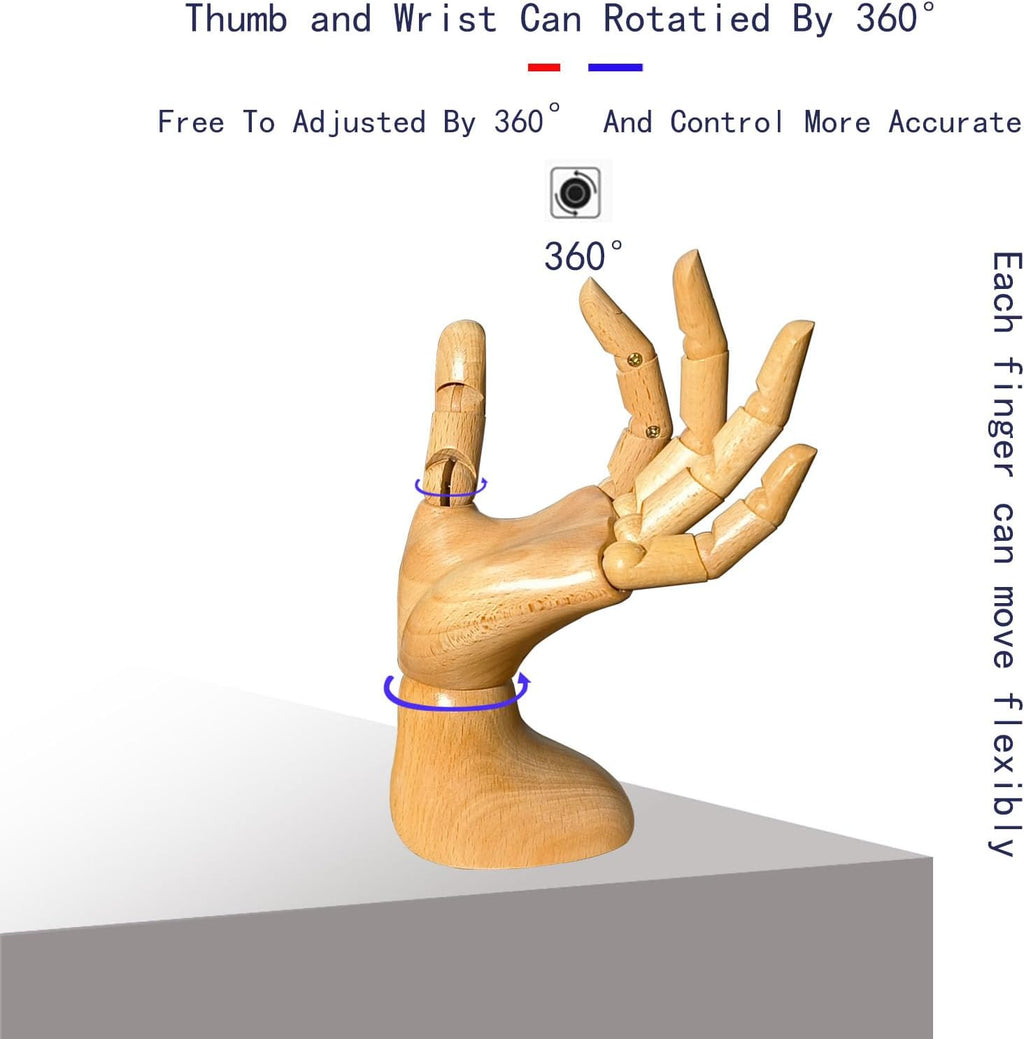 yangjietf mannequin,mannequin hand,hand model,hand mannequin for nails,drawing mannequin,wooden hand,wooden mannequin,articulated fingers,hand model for drawing,female hand of left., Female_left