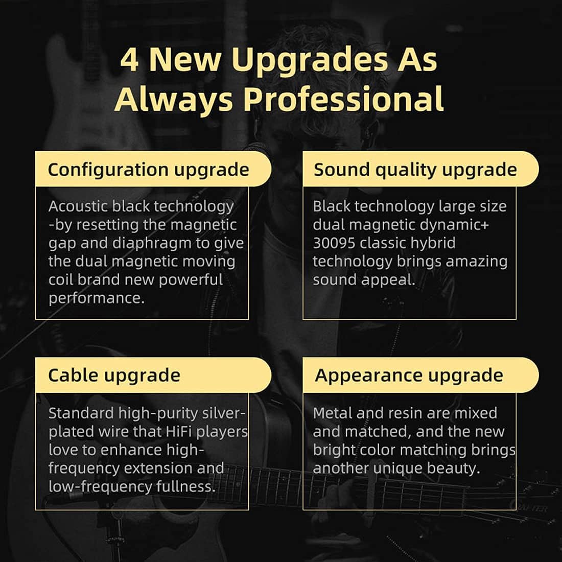 KZ ZSN Pro X Dual Driver in Ear Earphone 1BA 1DD Wired Earphone HiFi Sport Gaming Earbuds Headphones Compatibility for Phone Computer Tablet