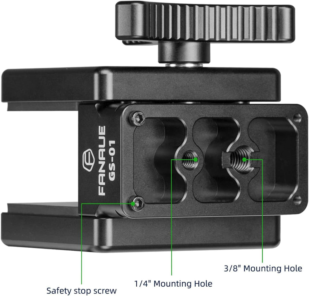 FANAUE GS-01Arca Swiss Rifle Saddle Mount, Hunting Tripod Clamp with Quick Release Plate, Shooting Tripod Rest, Enhanced Accuracy Ball Head & Adapter for Hunting and Shooting