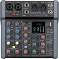 A-Series Professional Mixer for Recording DJ Stage Karaoke Music Application w/ 99 DSP Effect USB Drive for Computer Recording Input, XLR Microphone Jack, 48V Power for Professional (6-Channel)