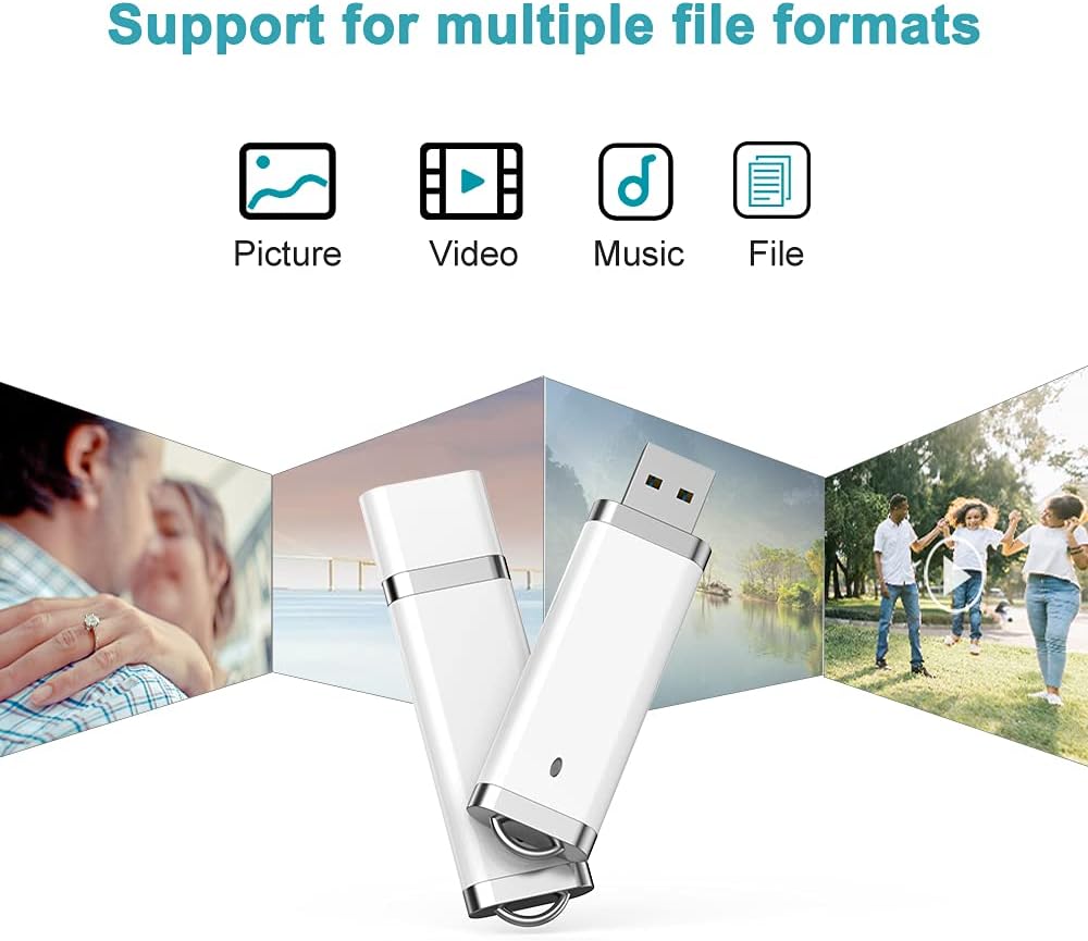 KEXIN 10 Pack 1GB Flash Drive USB 2.0 Flash Drive Pen Drive Memory Stick White