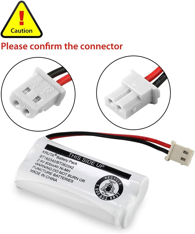 Kruta BT162342 BT262342 Cordless Phone Batteries Compatible with BT183342 BT283342 BT166342 BT266342 VTech CS6114 CS6419 CS6719 at&T EL52300 CL80111 Handset Telephone (Pack 6)
