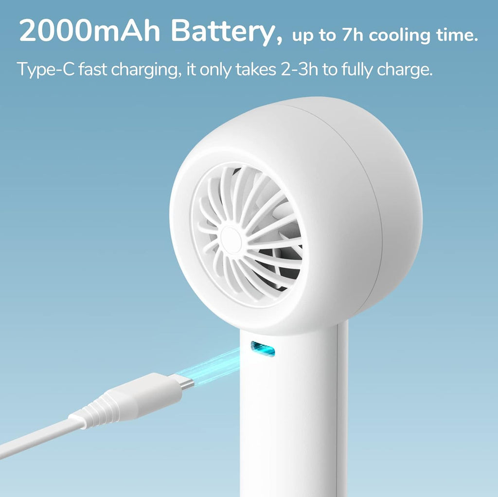 JISULIFE Mini Portable Fan-Bladeless Safe Design, Powerful Turbo Handheld Fan with 3 Speeds, USB Rechargeable, Small Pocket Design for Travel/Lash, Gifts For Girls/Women