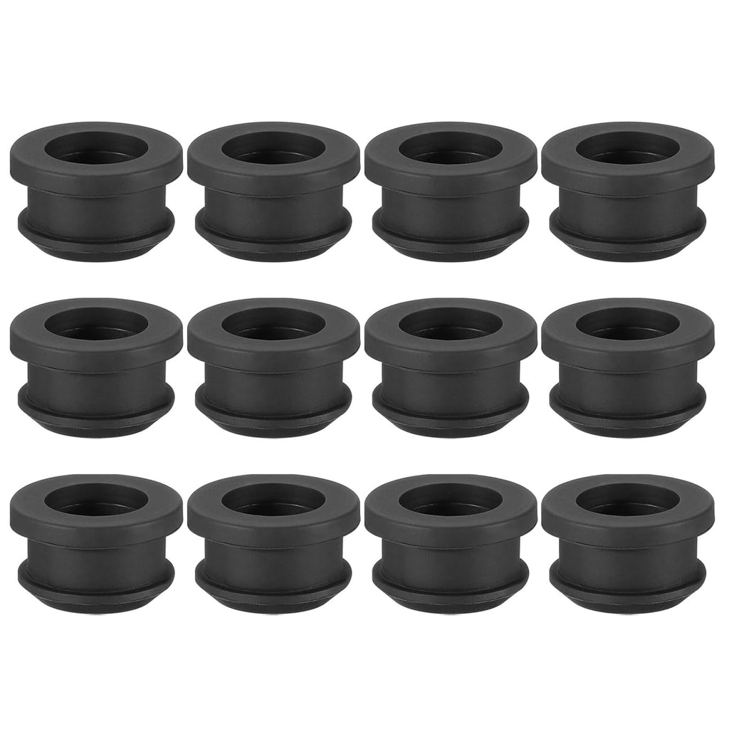 PATIKIL 16mm / 5/8 Inch Drill Hole,1/2 Inch ID Rubber Grommets, 12Pcs Top Hat Grommet for Wiring Eyelet Ring Gasket Automotive Firewall Cable Hole Plugs Wires Protection, Black