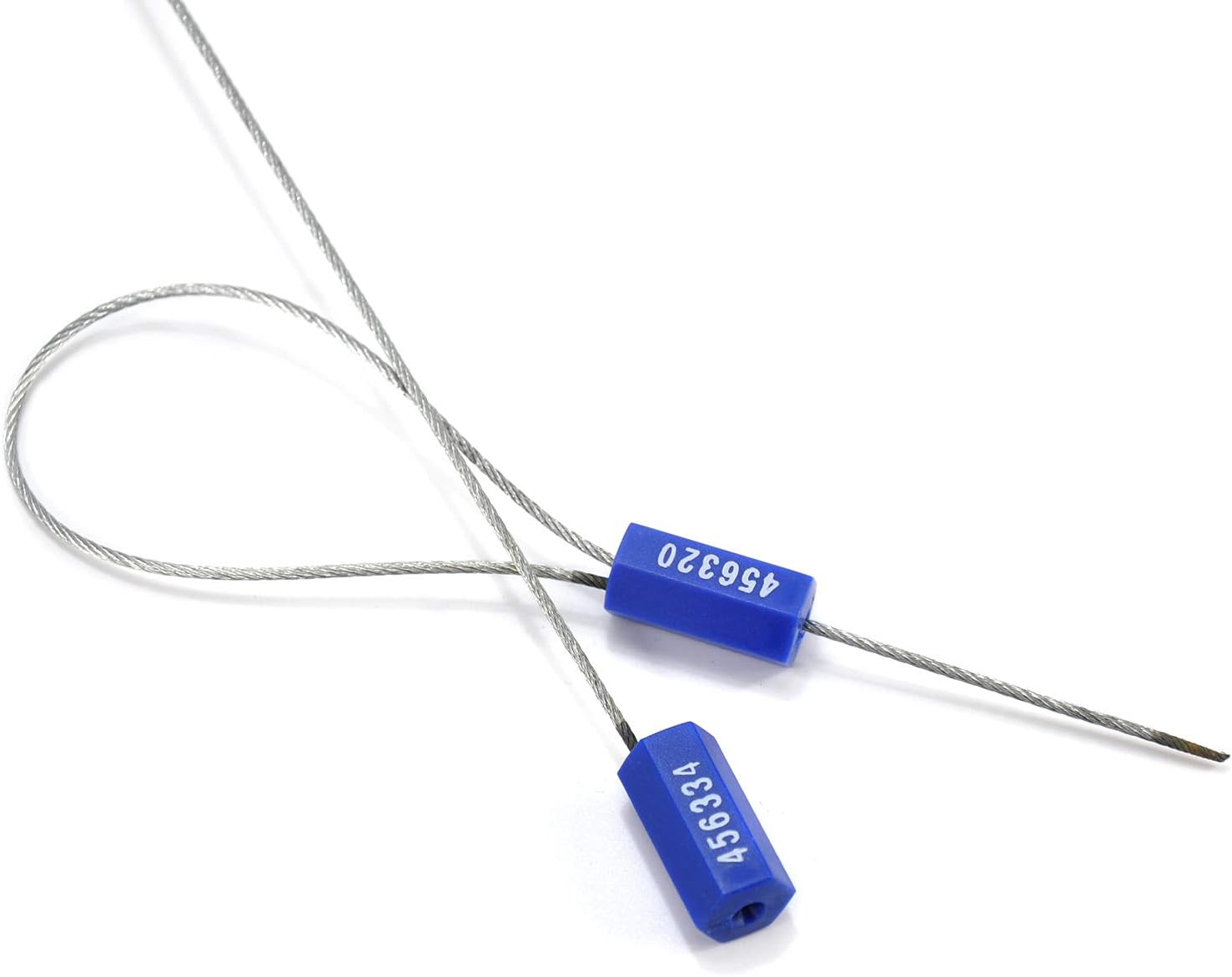 Leadseals(R) 500 Anti-Tamper Proof Security Cable Seals Disposable Self-Locking Padlock Shipping Security Tags Numbered (Blue)