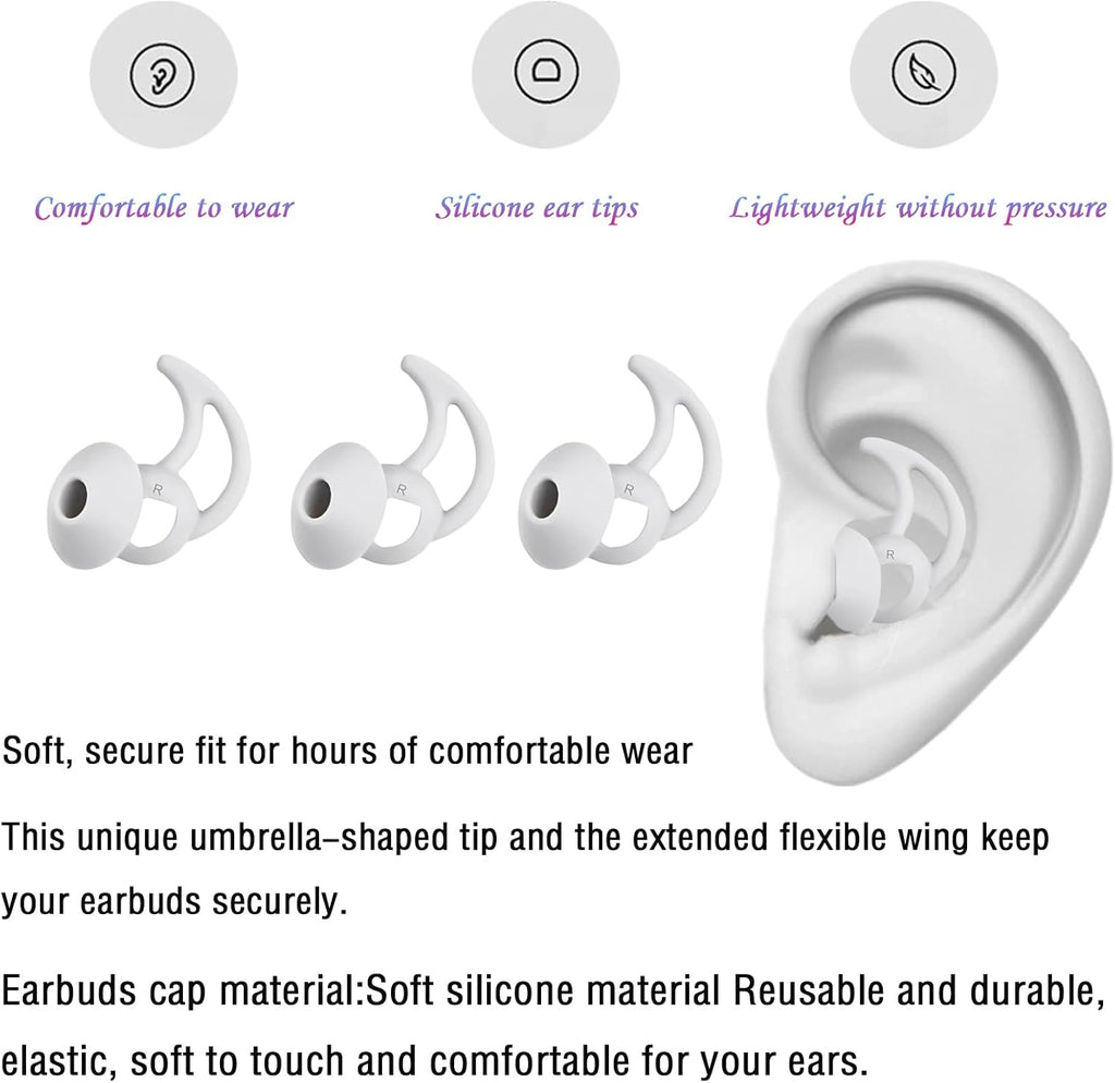 Medium Earbud Replacement Tips Silicone Ear Bud Tips Compatible with Bose Quietcomfort and Sport Headphone Ear Tips Earbud Cap 3 Pairs S M L