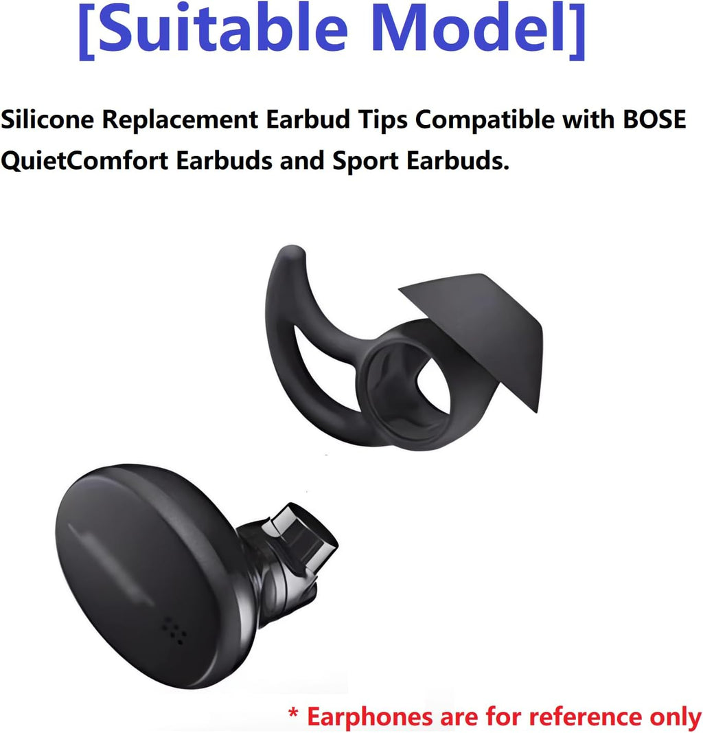 3 Pairs Earbud Tips Small，Eartips Compatible with Bose QuietComfort Earbuds and Sport Earbuds，Black