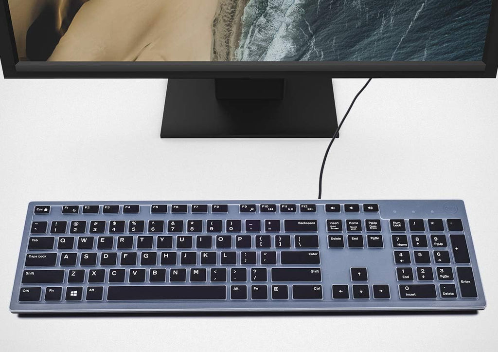 Keyboard Cover for DELL KB216 KB216b KB216t KB216d KB216p Wired & KM636 & Dell Optiplex 5250 3050 3240 5460 7450 7050 & Dell Inspiron AIO 3475/3670/3477 All-in one Desktop Keyboard -Black