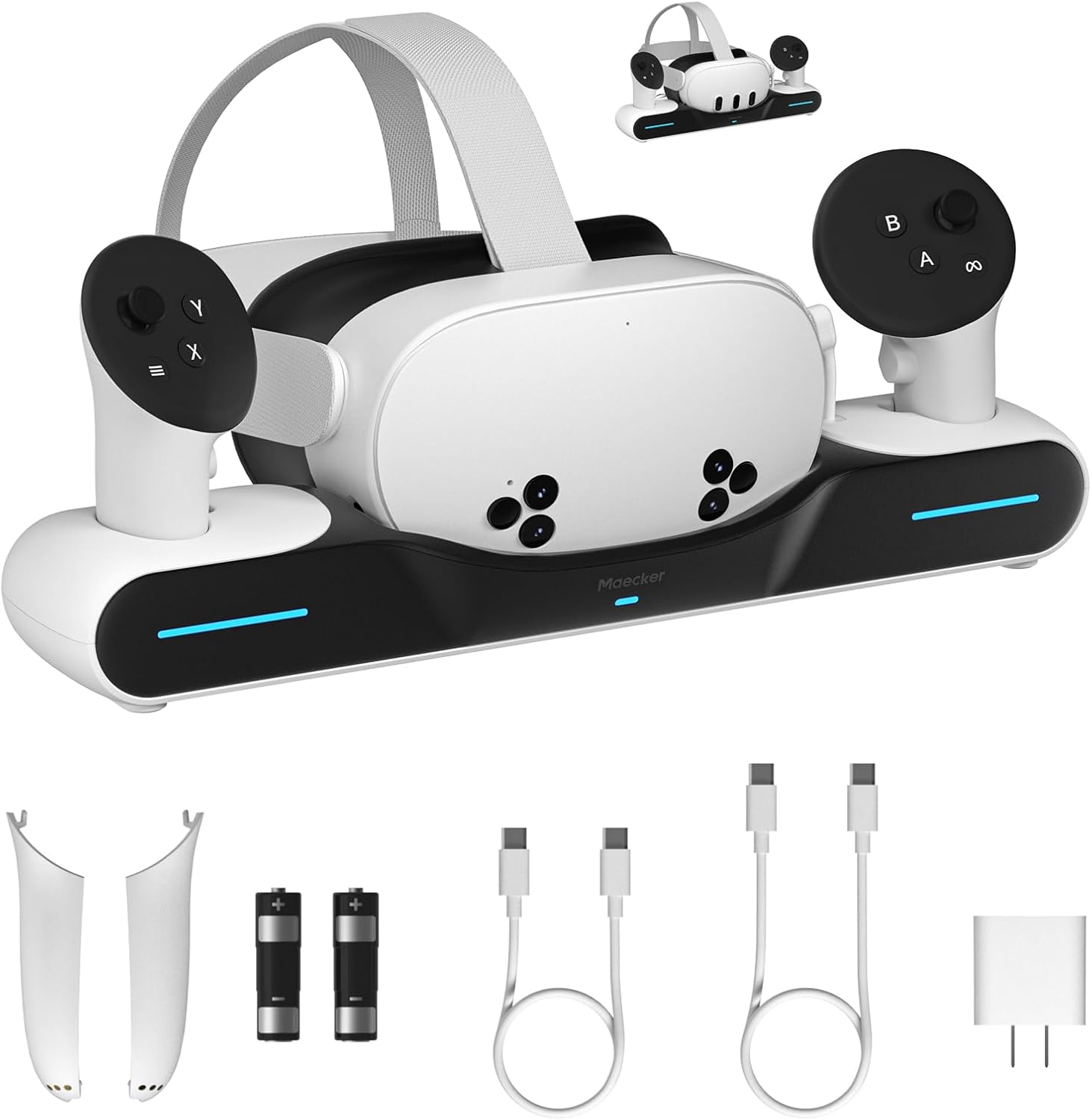 Charging Dock for Meta Quest 3/3S Charging Station Magnetic Charger for Meta Quest 3/3S Accessories Charging Stand
