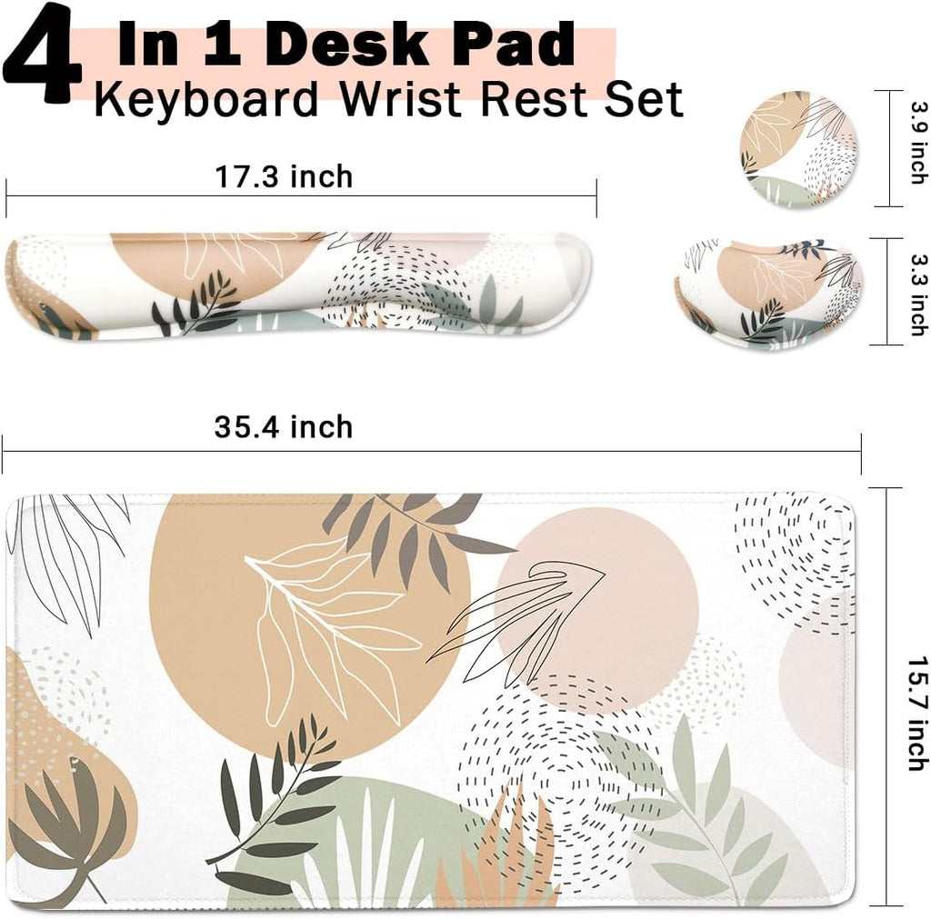 Large Mouse Pad Set,Extended Gaming Mouse Pad + Keyboard Wrist Rest Support - Minimalist