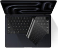 EooCoo Premium Keyboard Cover Skin Ultra Thin Protector Compatible with 2025-2021 MacBook Air 15" 13.6" M4 M3 M2 Chip, MacBook Pro 14" 16" M4 M3 M2 M1 Pro Max Chip, Black