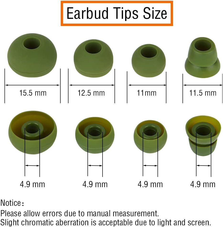 Silicone Ear Bud Tips Replacement Earbud Tips Compatible with Powerbeats 1/2/3 Wireless Beats by Dre Headphones,4 Pairs Earbud Cap