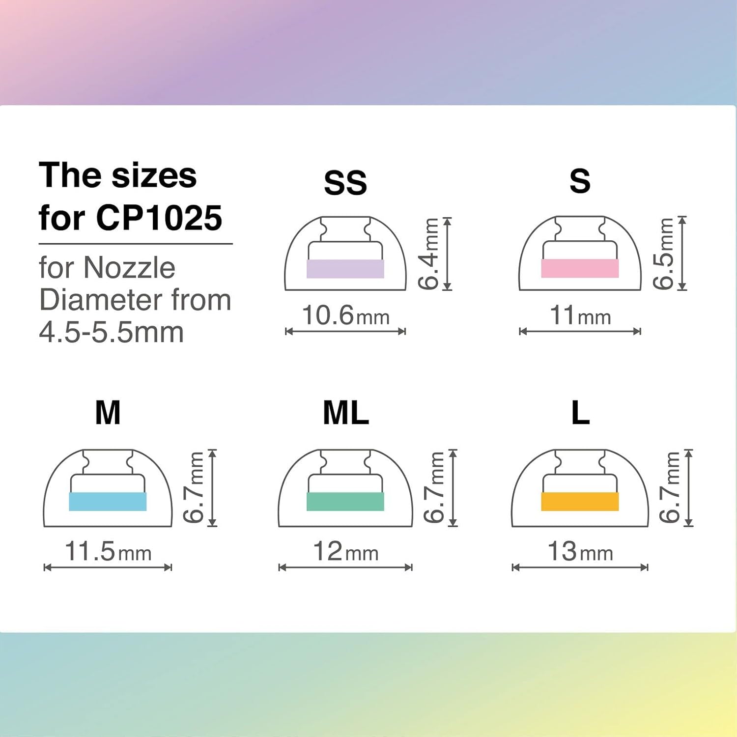 SpinFit CP1025- S/SS- Medical Grade Silicone Patented Ear Tips, Secure Fit and Supreme Comfort Fits MTW3, Galaxy Buds 2, Soundcore Space A40 & More (2 Pairs) (for Nozzle Diameter from 4-5.5mm)