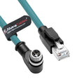 Alvin's Cables M12 X-Code 8 Pin Male to RJ45 Ethernet Cable for Cognex Keyence Camera, High-Flex Cat6a Cable for Industrial Automation, Fieldbus Module, Robotics, Right Angle 26.2ft/8m Green