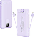Charmast Portable Charger with Built-in Cables and Wall Plug, 20000mAh 20W USB C Power Bank Fast Charging Battery Pack Travel Essentials Compatible with iPhone 16/15/14/13 Series, Samsung Google iPad