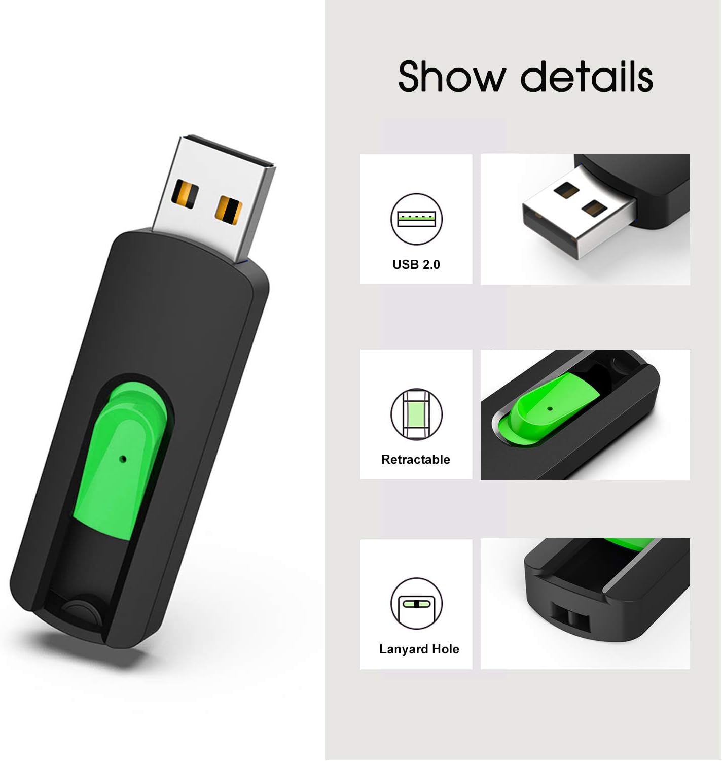 Aiibe 64 GB Flash Drive USB Flash Drive 64GB Thumb Drive USB 2.0 Memory Stick Zip Drive Backup Jump Drive Single 64GB 64G USB Drive for PC Laptop