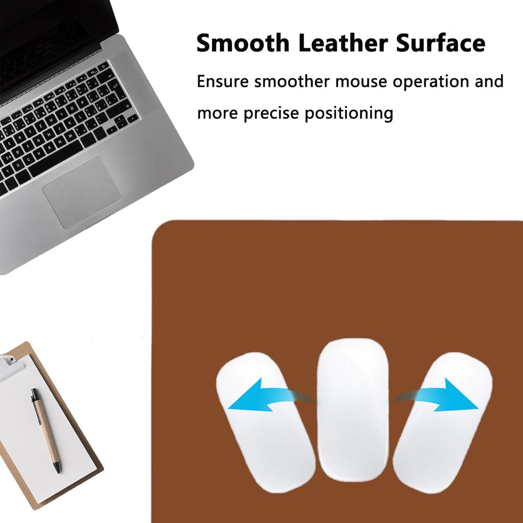 PU Leather Desk Pad Protector Gaming Mouse Pad Non Slip Desk Mat for Keyboard and Mouse Waterproof Desk Writing Pad for Office and Home Desk Accessories(Brown, 23.6 * 11.8)