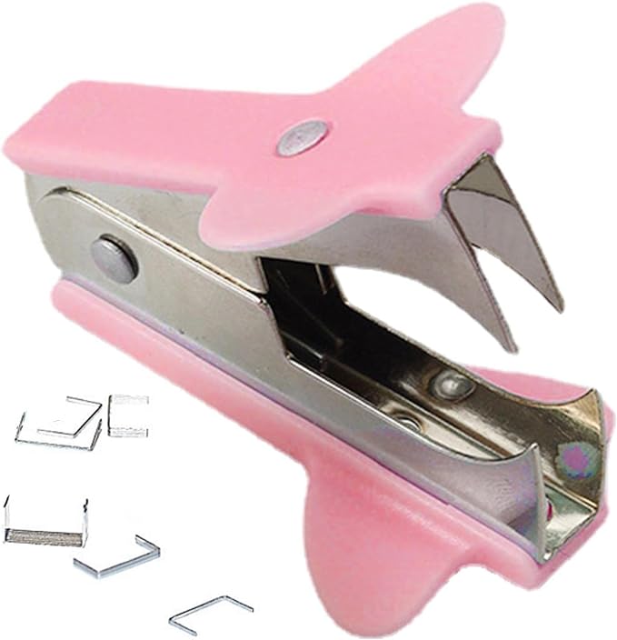 Pink Staple Remover, Staple Puller Tool, Modern Plastic Office School Supplies - Image 3