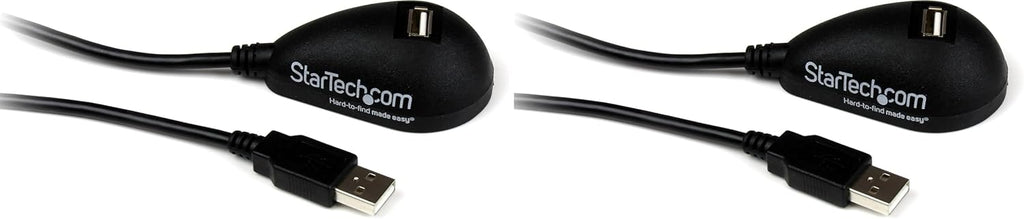 StarTech.com 5ft USB 2.0 Extension Cable - Male to Female - 5 ft USB A to A Extension Cord for Laptop, Desktop, Tablet, Webcam & More (USBEXTAA5DSK), Black (Pack of 2)