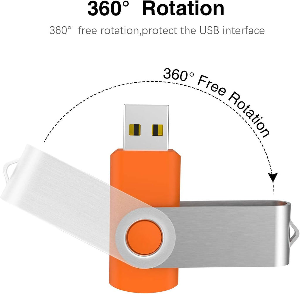 KOOTION 10 X 16 GB USB Flash Drive 16 gb Flash Drive Thumb Drive Memory Stick Pen Drive Keychain Design Orange