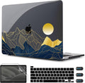 CISSOOK Compatible with MacBook Pro 13 inch Case M2 2025-2020 Release A2338 M2 M1 A2251 A2289, Plastic Hard Shell & Keyboard Cover for Pro 13 inch M2 with Touch Bar, Mountain & Raised Sun