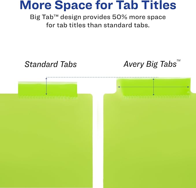 Avery Dividers for 3 Ring Binders, 8-Tab Sets, Two-Pocket Plastic Binder - Image 6