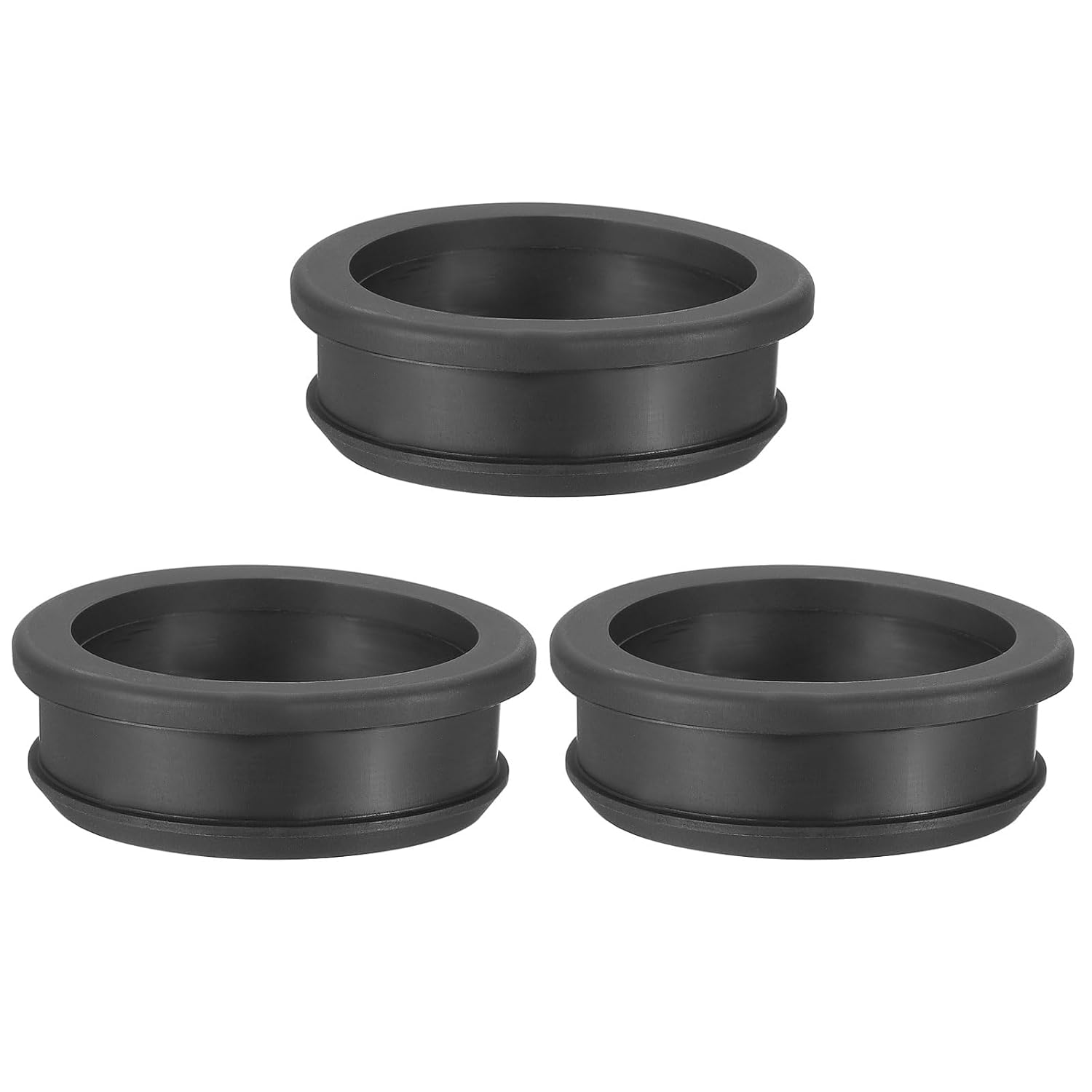 PATIKIL 48.6mm / 1-15/16 Inch Drill Hole,1-11/16 Inch ID Rubber Grommets, 3Pcs Top Hat Grommet for Wiring Eyelet Ring Gasket Automotive Firewall Cable Hole Plugs Wires Protection, Black
