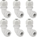 LeMotech M20 Cable Gland, 90 Degree Adjustable 9-14mm Strain Relief, Cord Connectors Nylon Joints with Gaskets, 6 Pcs, Grey