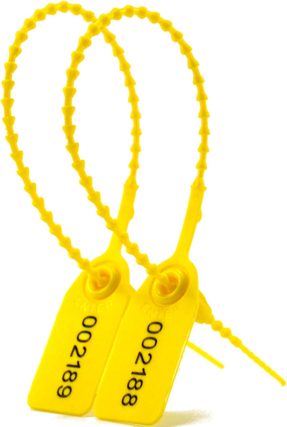 Leadseals(R) 1000 Plastic Tamper Seals, Zip Ties for Fire Extinguishers Pull Tite Security Tags Numbered Disposable Self-Locking Tie 250mm Length (Yellow)