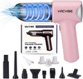 Handheld Car Vacuum Cleaner, 21000PA 4 in 1 Portable Rechargeable Brushless Motor Mini Cordless Car Cleaner, 120W High Power with Multi-Nozzles for Home Office Pet, Present for Girl Women Pink