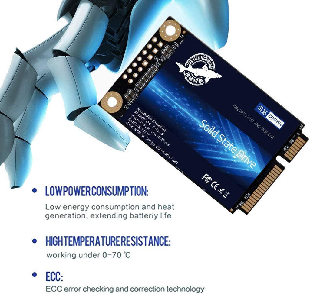 SSD MSATA 64GB Dogfish High Performance Internal Solid State Drive for Desktop Laptop 3 Unit Package Pack [64GB(3 Packs),MSATA]