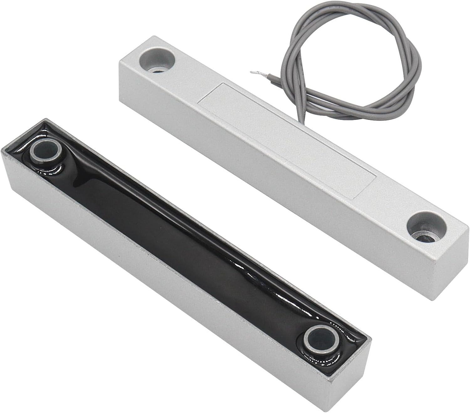 Magnetic Reed Switch Wired Surface Mount Normally Open/Closed NC/NO Contact Sensor Alarm Magnetic Door Switch with 3 Wires, Zinc Alloy Sliver, MC-58