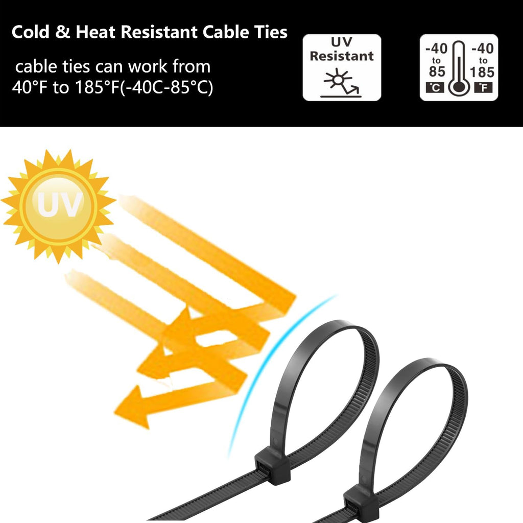2000 PCS Zip Ties Assorted Sizes 4+6+8+10+12 Inch Self-locking Nylon Cable ties Heavy Duty Outdoor, UV Resistant Wire Straps for Home Office Garden Workshop Indoor Outdoor Fence((White)