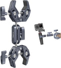 SMALLRIG Double Clamp Mount, Umbrella Clamp, Super Clamp Arm, for Chair, Pole, Tripod, C Stand, Handlebar, All Metal Max Load Capacity 3.5kg