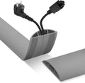 Floor Cord Cover, Cable Protector, 0.63W x 0.31H inches, Wire Cover for Extension Cords, Floor Cable Covers Prevent Cable Trips (Gray, 50-10 Feet)
