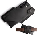 Topstache Leather Phone Holster with Magnetic Closure, Belt Clip Loop Case for iPhone & Samsung, Black, Medium
