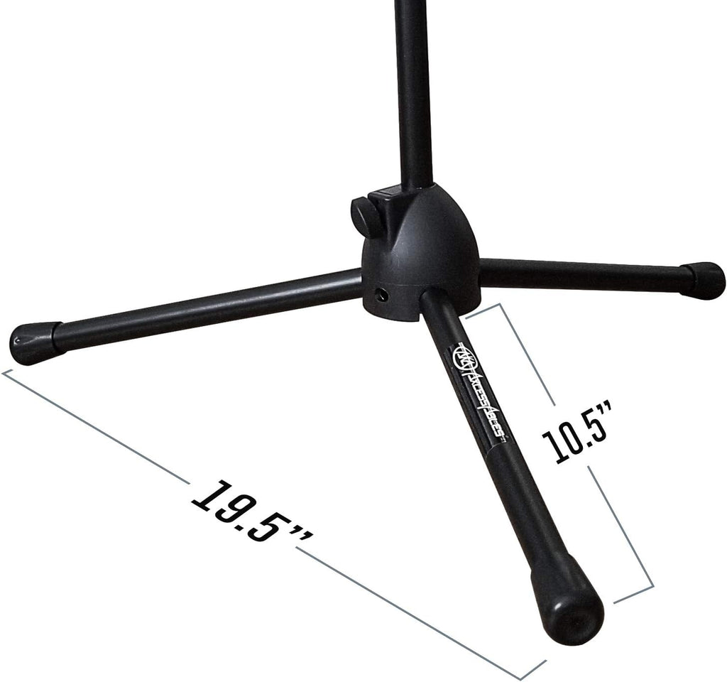 AxcessAbles Low-Profile Microphone Tripod Stand with Boom Arm | Adjustable Height Short Floor Mic Stand with Boom | Kick Drum Mike Stands |Guitar Amp Stands (2-Pack)