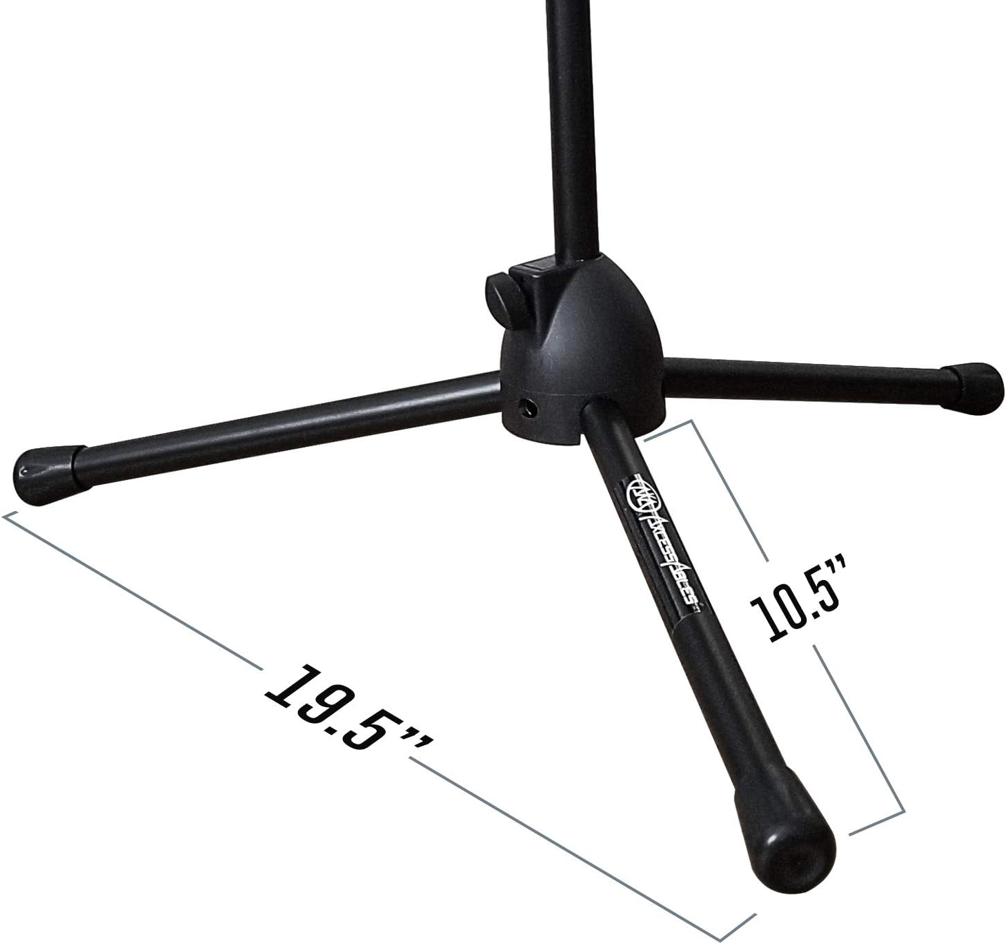 AxcessAbles Low-Profile Microphone Tripod Stand with Boom Arm | Adjustable Height Short Floor Mic Stand with Boom | Kick Drum Mike Stands |Guitar Amp Stands (2-Pack)